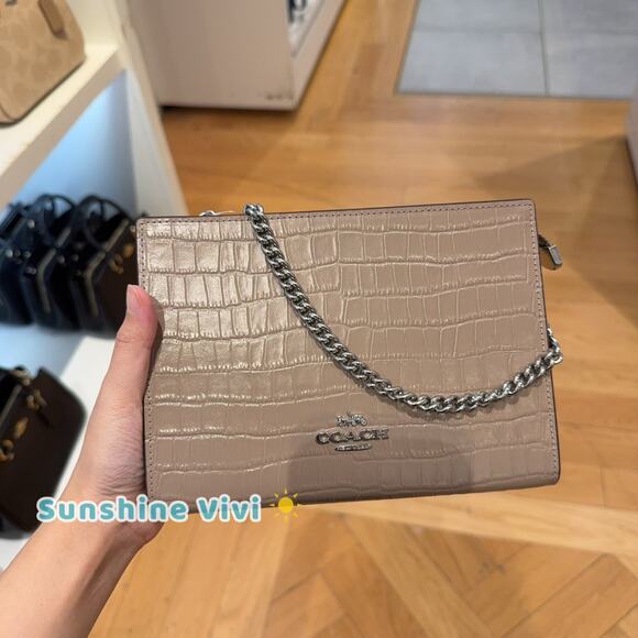 NWT COACH Coach Shoulder Bag CR237 Leather Silver Stone - Picture 1 of 5